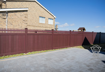 Straight Picket Top, Mahogany Wood Grain Color