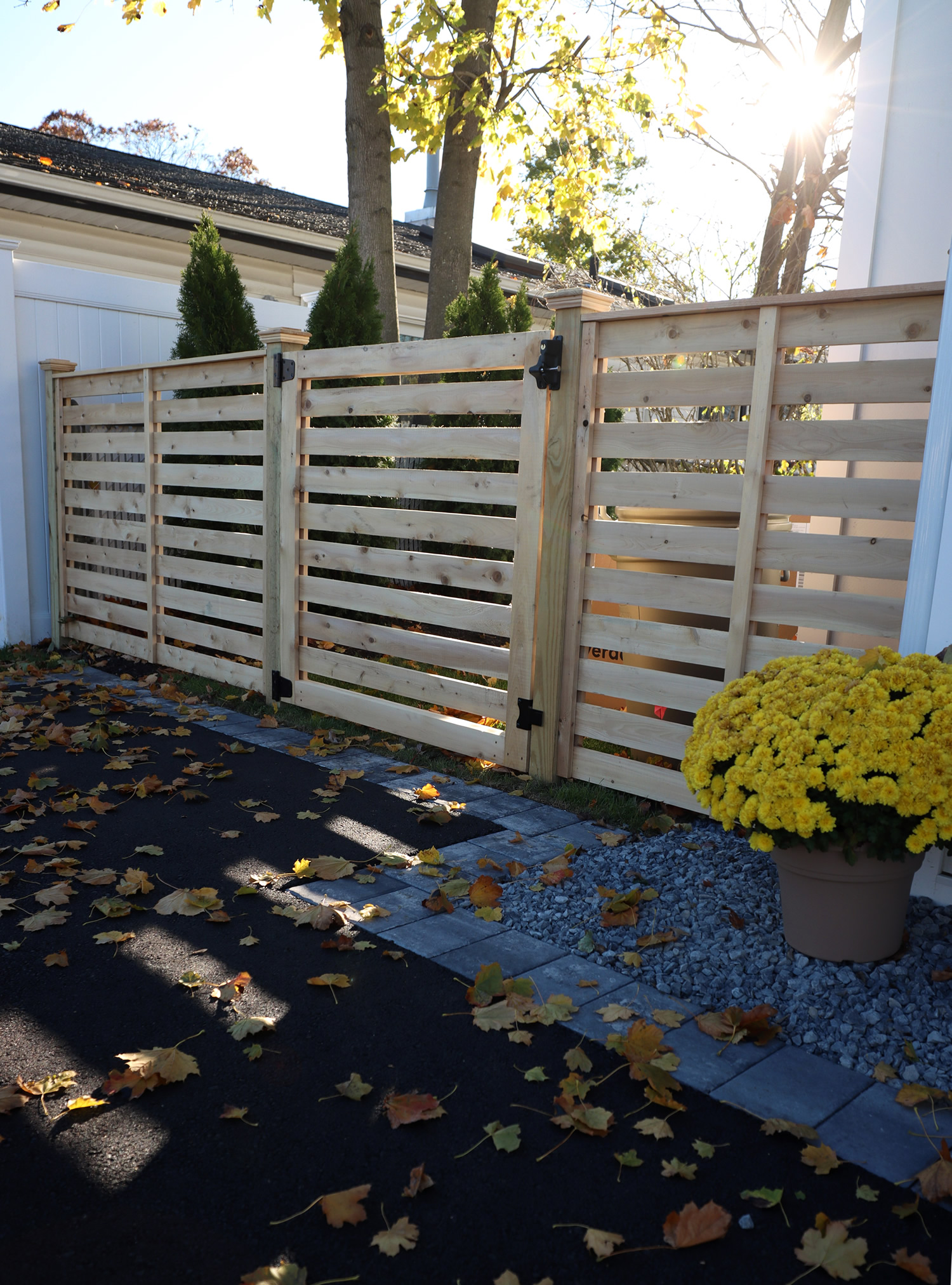 Cedar Horizontal Style Fence, View 1