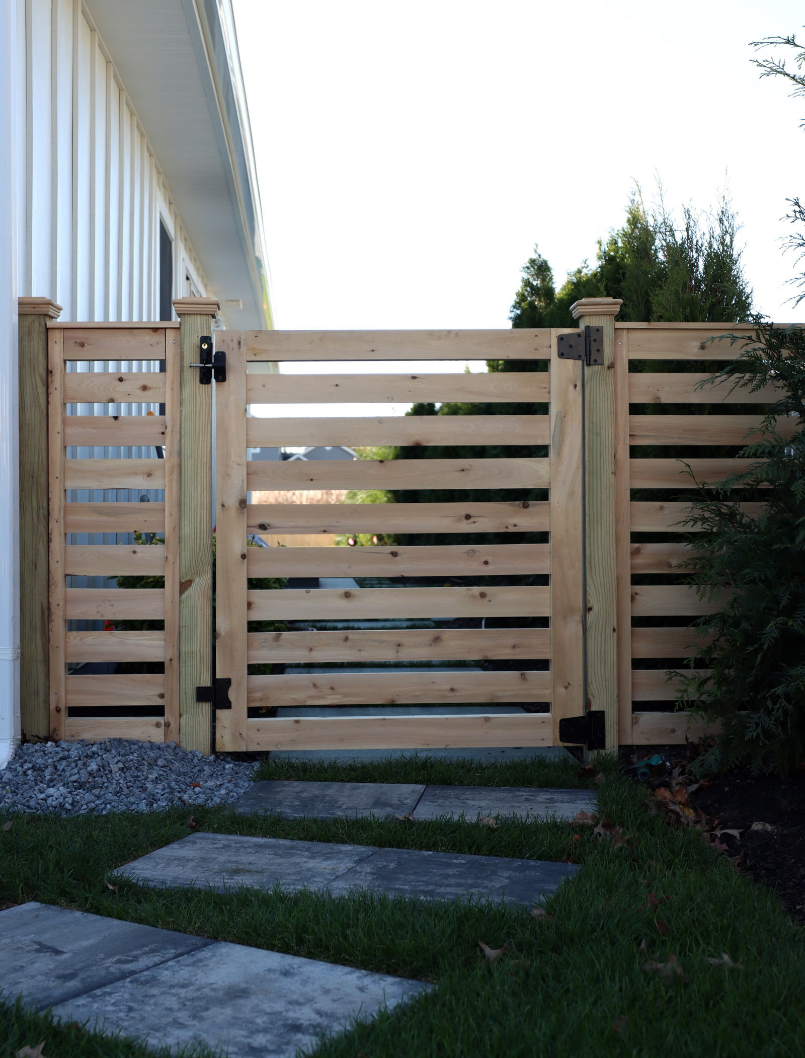 Cedar Horizontal Style Fence, View 2
