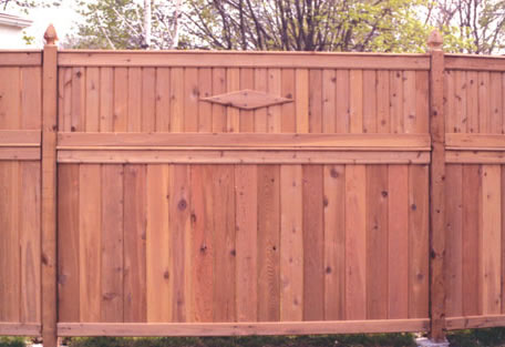 Hoover Style Cedar Fence with Topper and Diamond Ornament