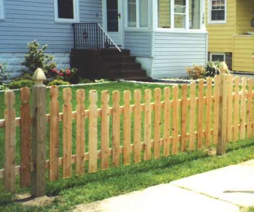 Style 110 Scallop Spaced Picket Wood Fence