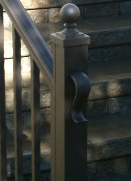American Series Bronze Aluminum Railing with Ball Cap and Lambs Tongue