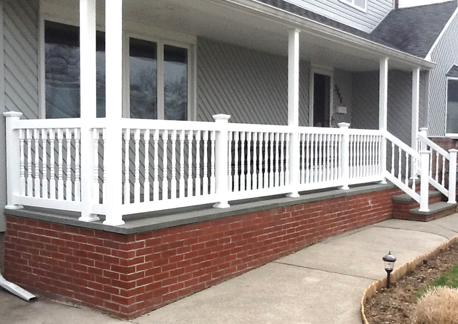 Reno Style PVC Railing with Basic Square Porch Columns