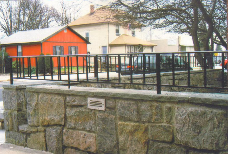 Wrought Iron Railing, Style #2 Attached to Top of Wall for Safety