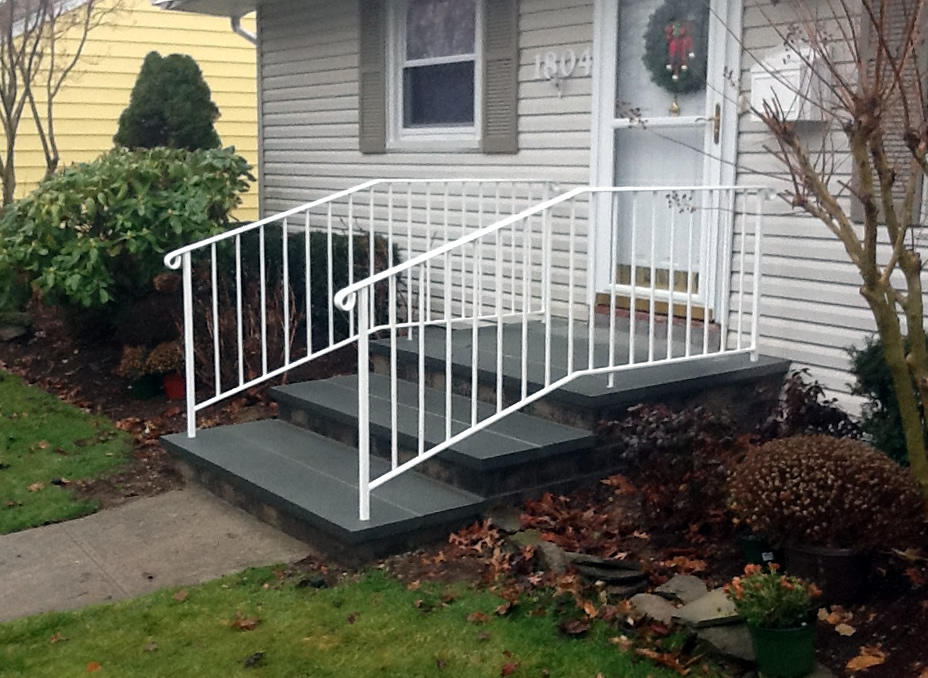 Wrought Iron Railing, Style #2 in White