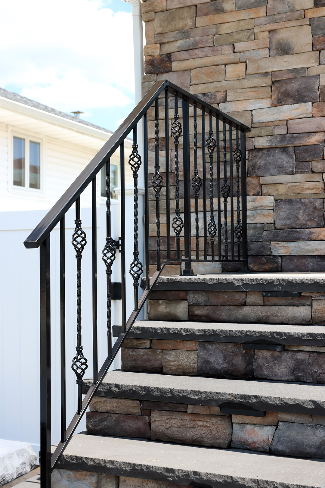 Wrought Iron Railing, Style #11 in Black