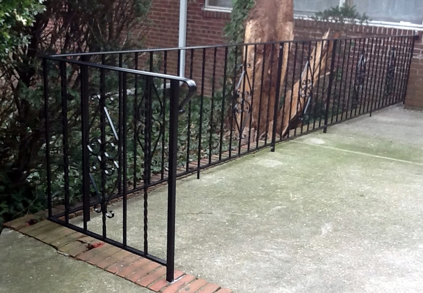 Wrought Iron Railing, Style #1 in Black